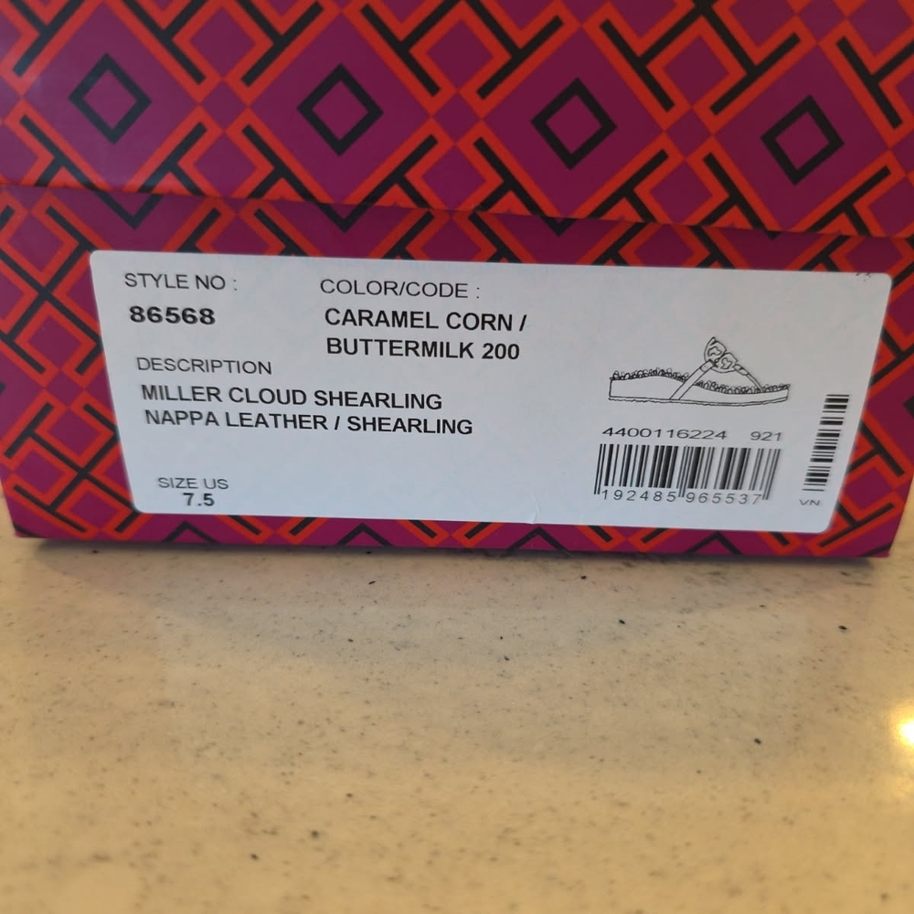 Tory Burch Caramel Corn Shearling Sandals - Picture 3 of 3